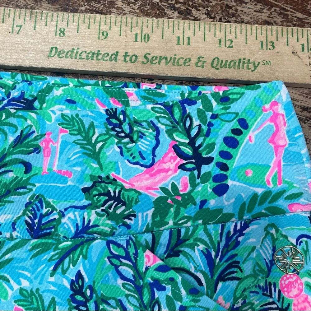 Lilly Pulitzer Luxletic Reid Short UPF‎ 50+ Blue Horizon Par Fection Golf 0